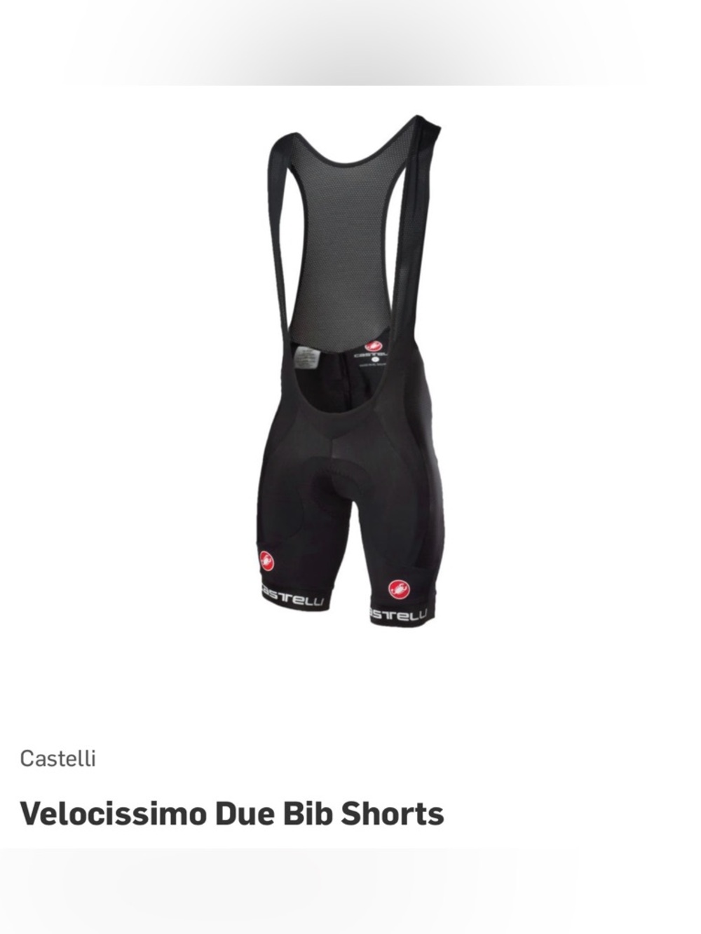 Castelli Velocissimo due cycle‎ bib size medium padded